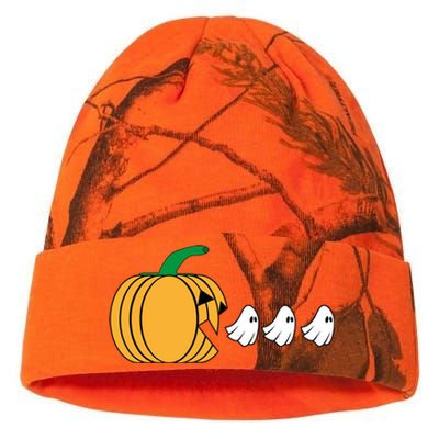 Pumpkin Eating Ghost Gamer Funny Halloween Gift Kati Licensed 12" Camo Beanie