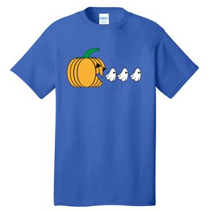 Pumpkin Eating Ghost Gamer Funny Halloween Gift Tall T-Shirt