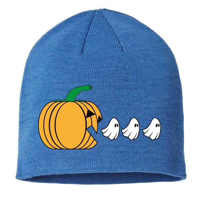 Pumpkin Eating Ghost Gamer Funny Halloween Gift Sustainable Beanie