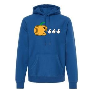 Pumpkin Eating Ghost Gamer Funny Halloween Gift Premium Hoodie