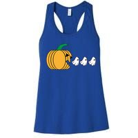 Pumpkin Eating Ghost Gamer Funny Halloween Gift Women's Racerback Tank