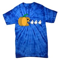 Pumpkin Eating Ghost Gamer Funny Halloween Gift Tie-Dye T-Shirt