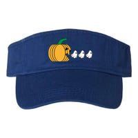 Pumpkin Eating Ghost Gamer Funny Halloween Gift Valucap Bio-Washed Visor