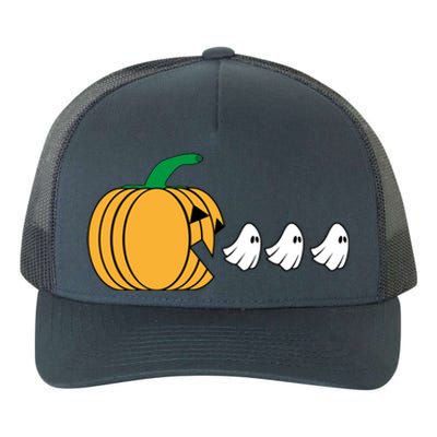 Pumpkin Eating Ghost Gamer Funny Halloween Gift Yupoong Adult 5-Panel Trucker Hat