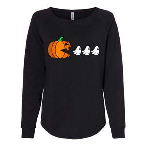 Pumpkin Eating Ghost Gamer Funny Halloween Gift Womens California Wash Sweatshirt