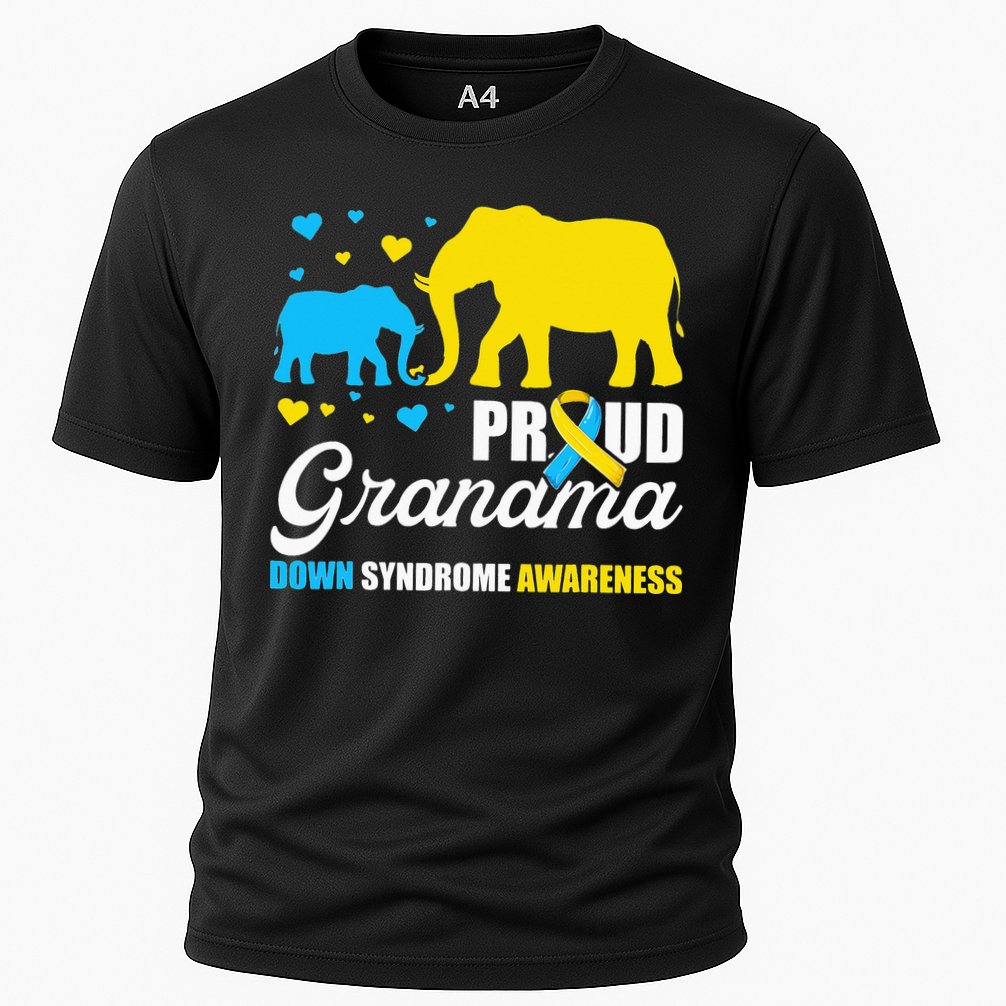 Proud Elephant Grandma Down Syndrome Awareness T21 Cooling Performance Crew T-Shirt