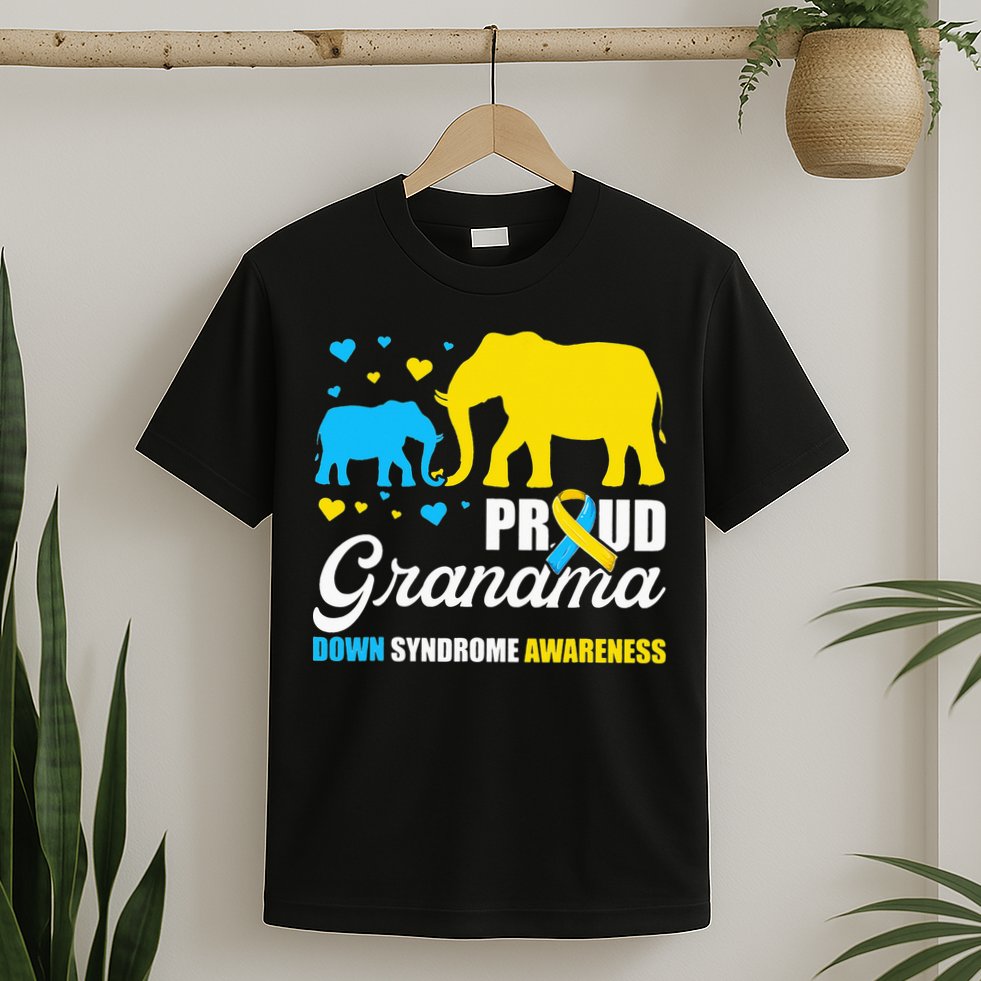 Proud Elephant Grandma Down Syndrome Awareness T21 T-Shirt