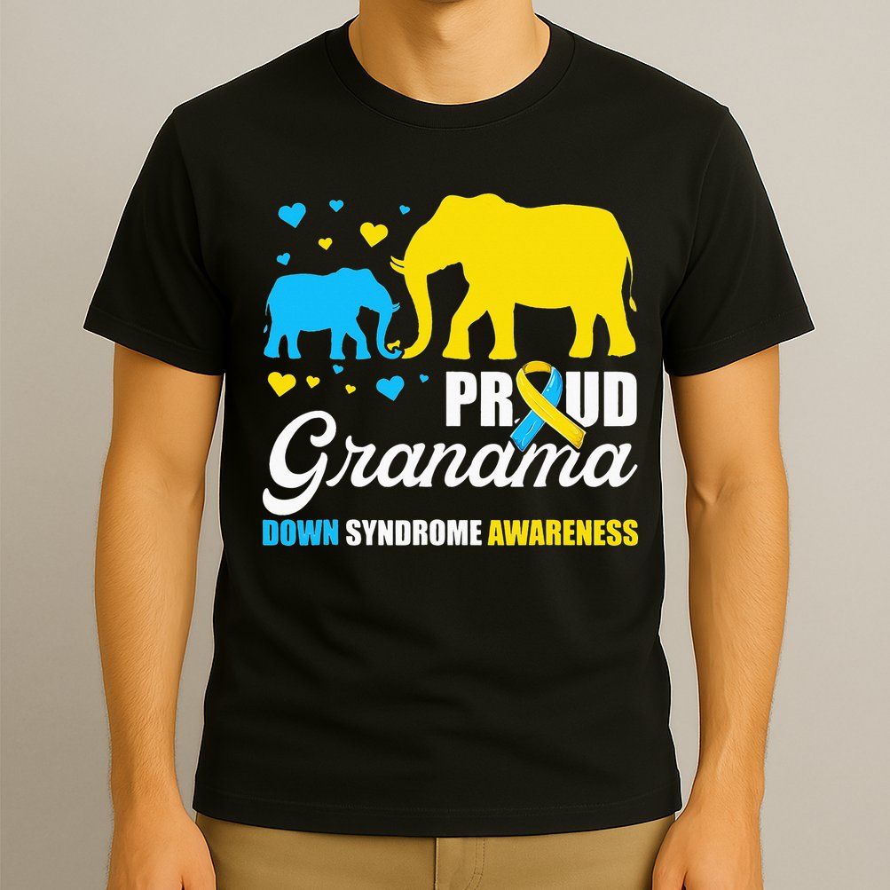 Proud Elephant Grandma Down Syndrome Awareness T21 T-Shirt