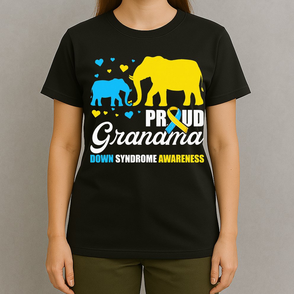 Proud Elephant Grandma Down Syndrome Awareness T21 T-Shirt