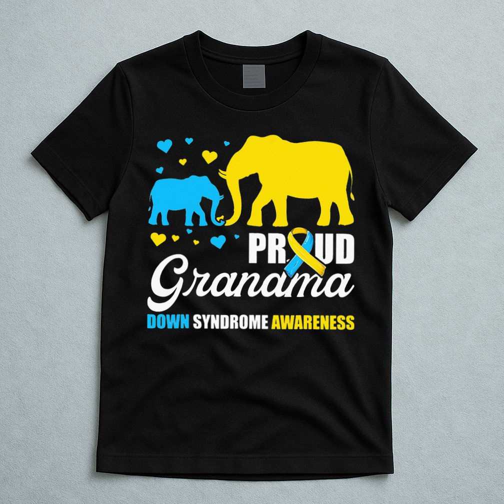 Proud Elephant Grandma Down Syndrome Awareness T21 T-Shirt