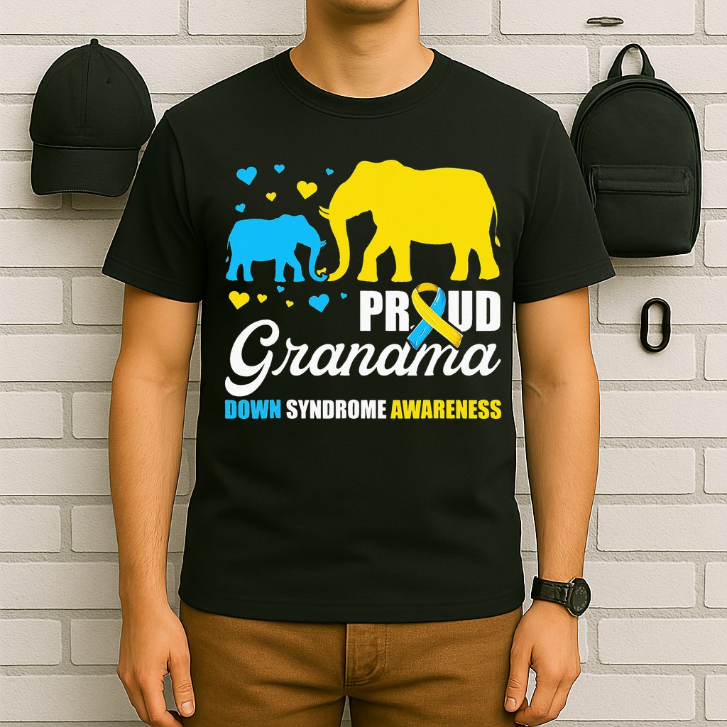 Proud Elephant Grandma Down Syndrome Awareness T21 T-Shirt