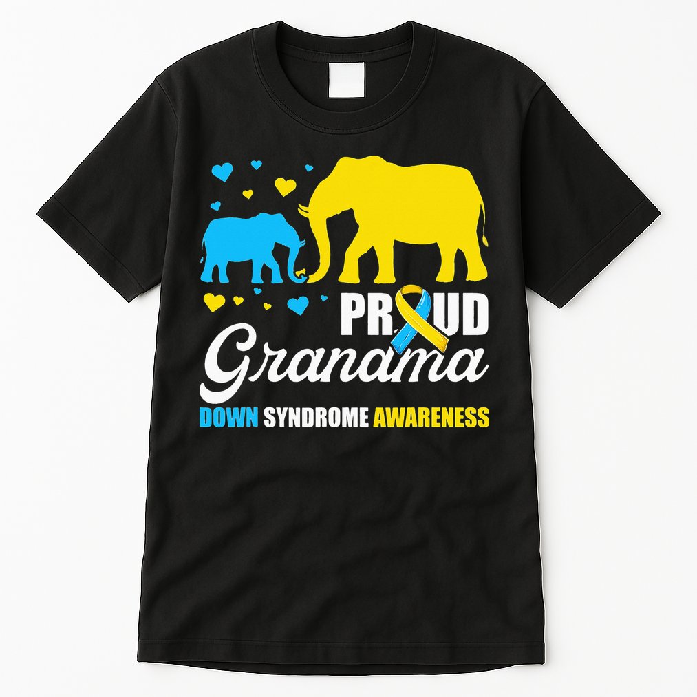 Proud Elephant Grandma Down Syndrome Awareness T21 Tall T-Shirt