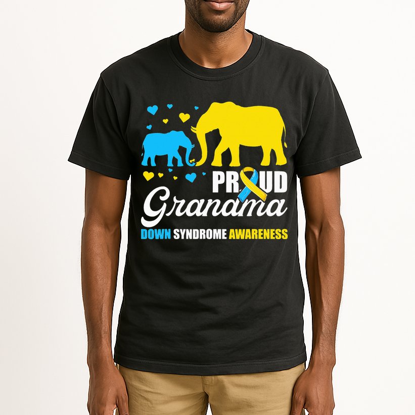 Proud Elephant Grandma Down Syndrome Awareness T21 Tall T-Shirt