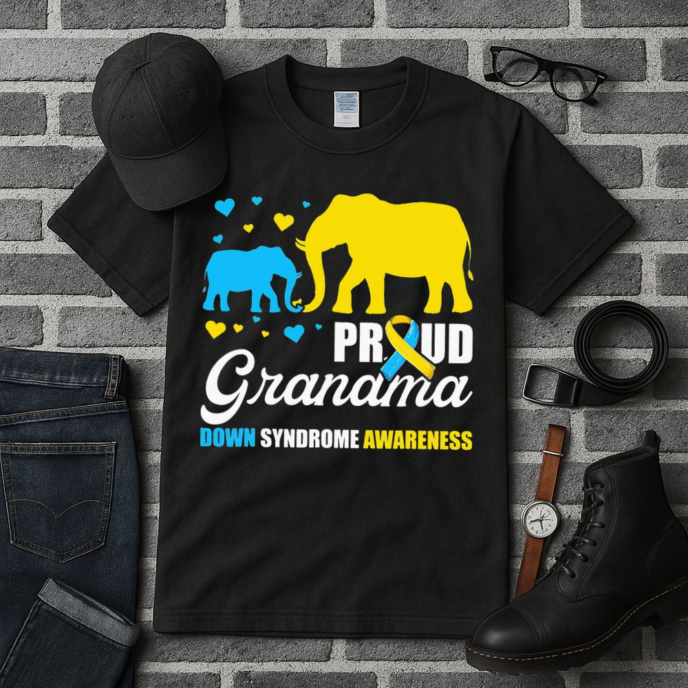 Proud Elephant Grandma Down Syndrome Awareness T21 Tall T-Shirt