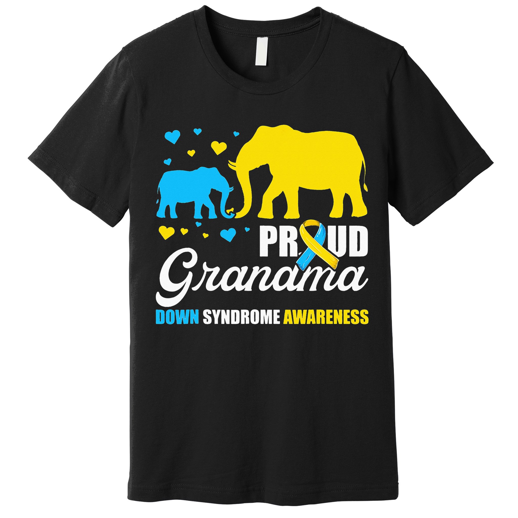 Proud Elephant Grandma Down Syndrome Awareness T21 Premium T-Shirt