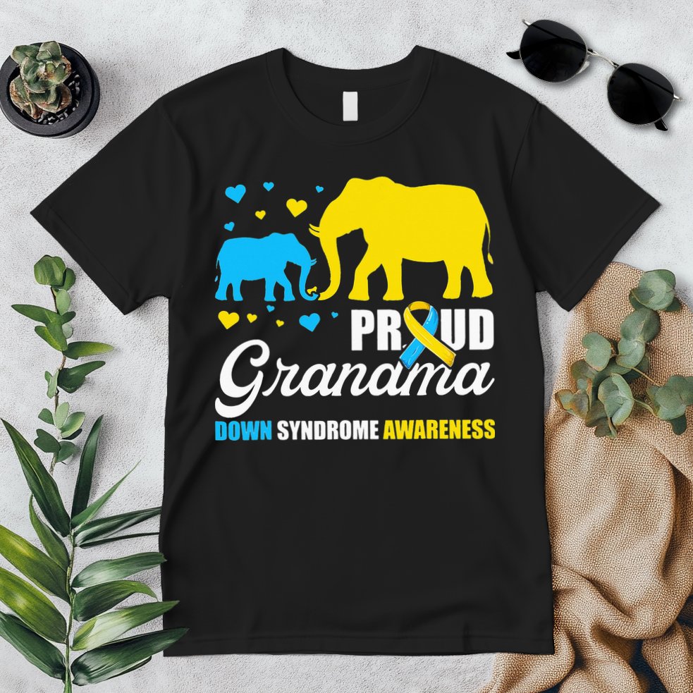 Proud Elephant Grandma Down Syndrome Awareness T21 Premium T-Shirt