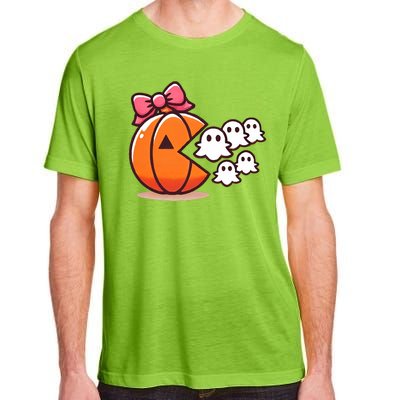 Pumpkin Eating Ghost Funny Halloween Gamer Adult ChromaSoft Performance T-Shirt