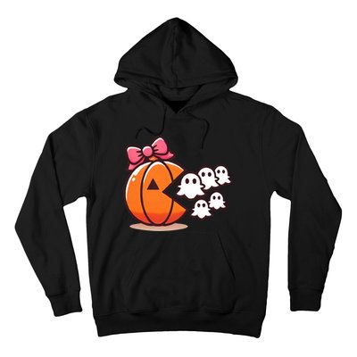 Pumpkin Eating Ghost Funny Halloween Gamer Hoodie