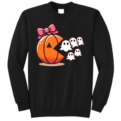 Pumpkin Eating Ghost Funny Halloween Gamer Sweatshirt