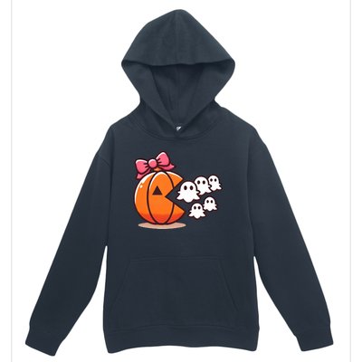 Pumpkin Eating Ghost Funny Halloween Gamer Urban Pullover Hoodie