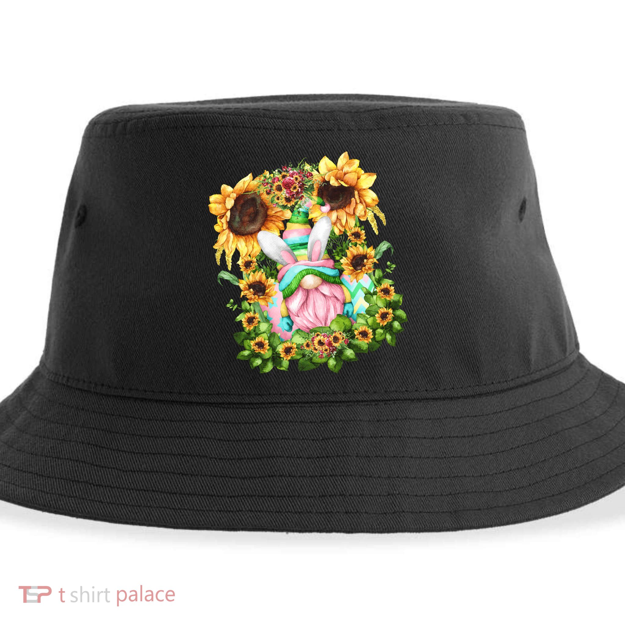 Pink Easter Gnome Dad Graphic And Sunflower Mom Gift Sustainable Bucket Hat