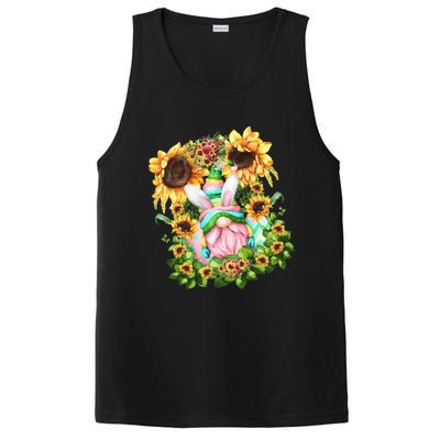 Pink Easter Gnome Dad Graphic And Sunflower Mom Gift PosiCharge Competitor Tank