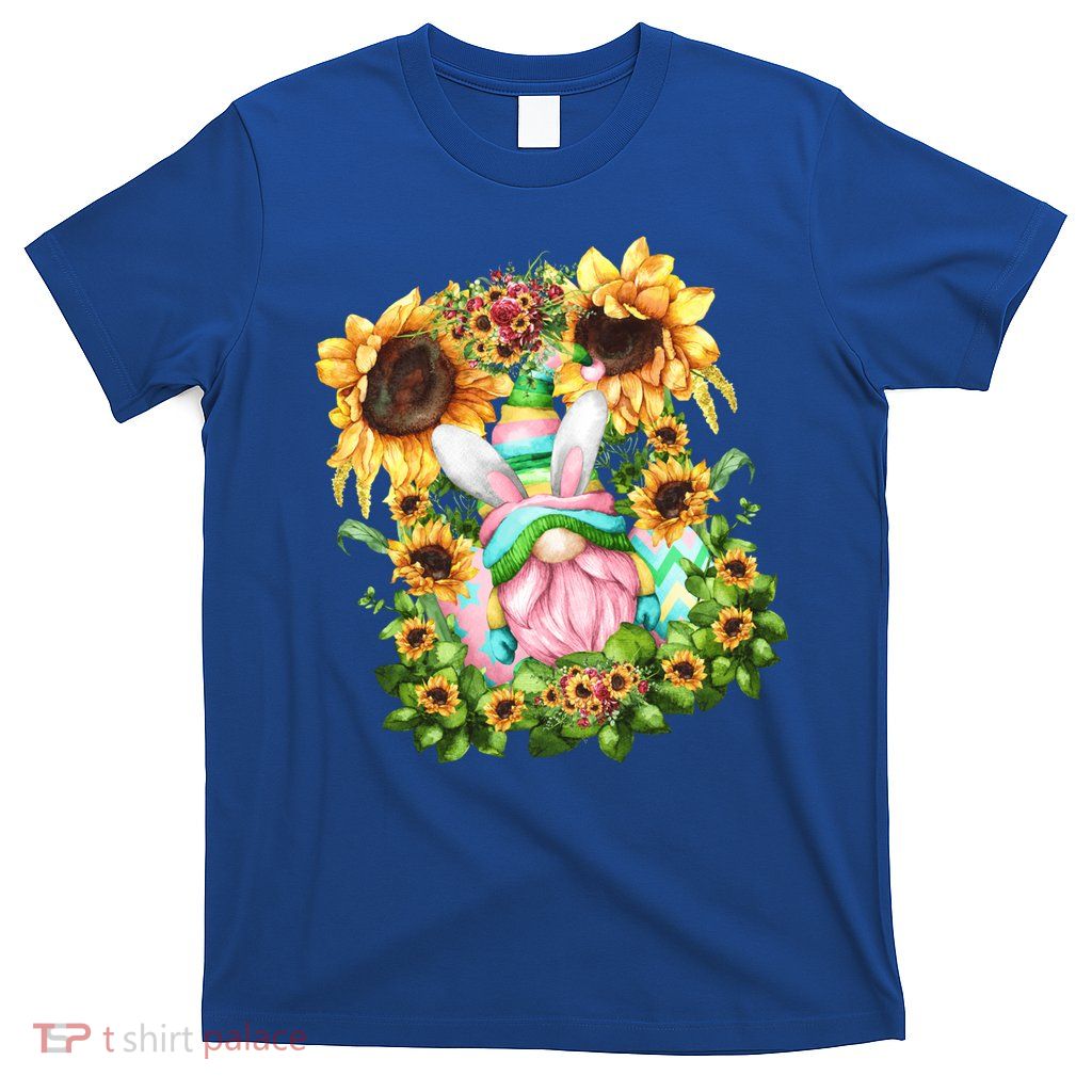 Pink Easter Gnome Dad Graphic And Sunflower Mom Gift T-Shirt