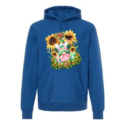 Pink Easter Gnome Dad Graphic And Sunflower Mom Gift Premium Hoodie