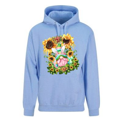 Pink Easter Gnome Dad Graphic And Sunflower Mom Gift Unisex Surf Hoodie