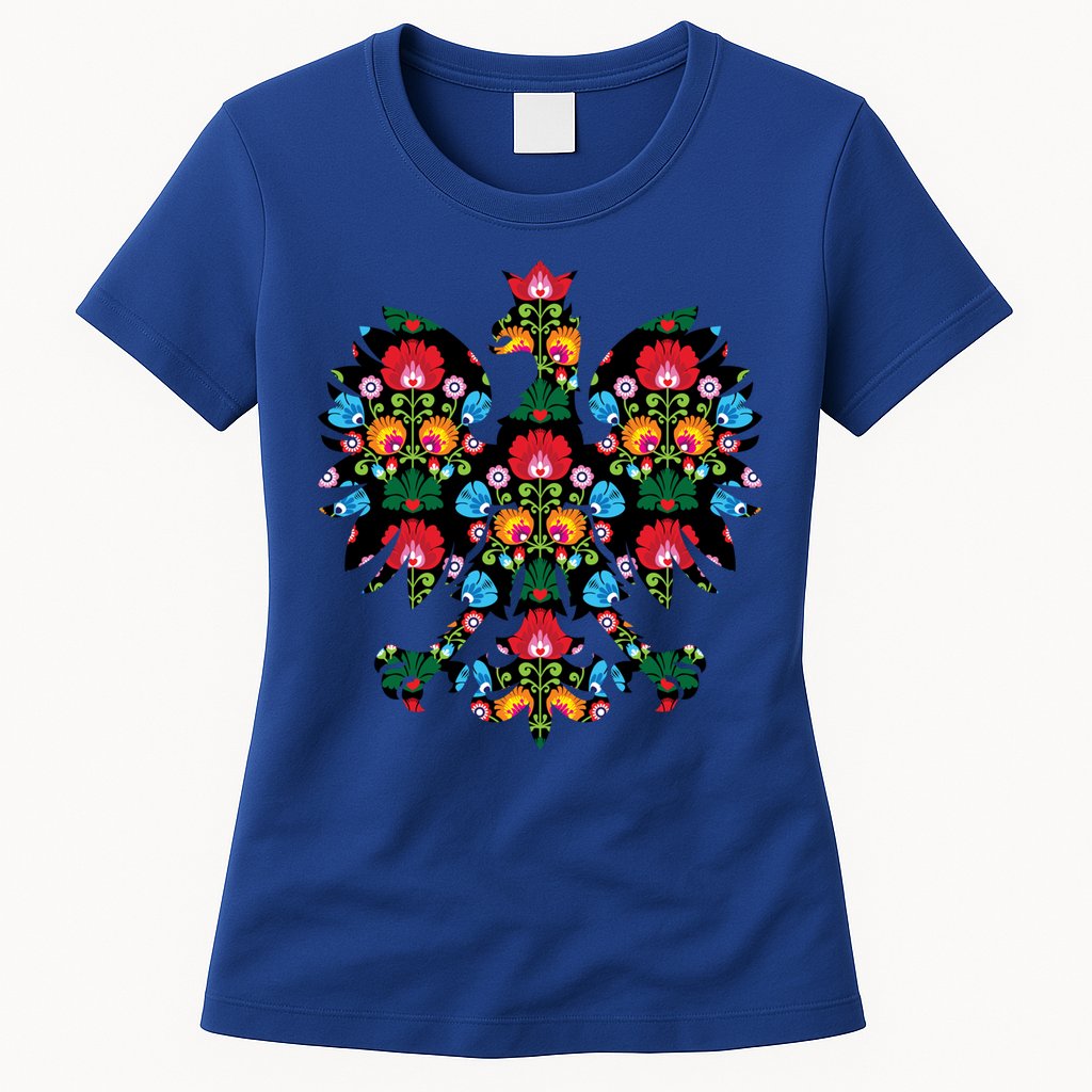 Polish Eagle Gift Poland Wycinanki Emblem, Polish Folk Art Fest Gift Womens T-Shirt