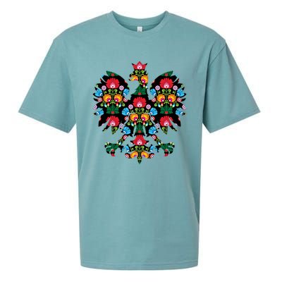 Polish Eagle Gift Poland Wycinanki Emblem, Polish Folk Art Fest Gift Sueded Cloud Jersey T-Shirt