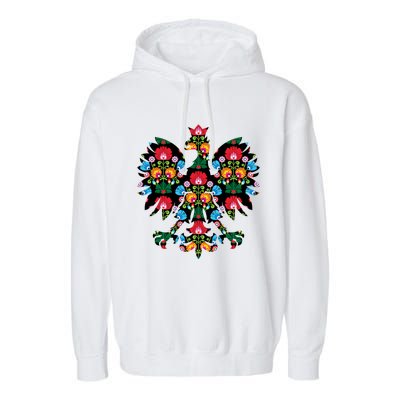 Polish Eagle Gift Poland Wycinanki Emblem, Polish Folk Art Fest Gift Garment-Dyed Fleece Hoodie