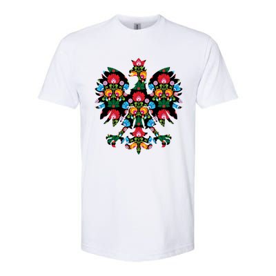 Polish Eagle Gift Poland Wycinanki Emblem, Polish Folk Art Fest Gift Softstyle CVC T-Shirt