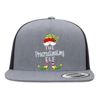 Procrastinating Elf Group Christmas Funny Pajama Party Flat Bill Trucker Hat