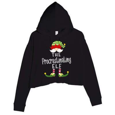 Procrastinating Elf Group Christmas Funny Pajama Party Crop Fleece Hoodie