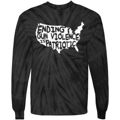 Peace Ending Gun Violence Is Patriotic Awareness Day Tie-Dye Long Sleeve Shirt