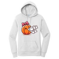 Pumpkin Eating Ghost Funny Halloween Gamer Women Women's Pullover Hoodie