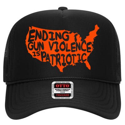 Peace Ending Gun Violence is Patriotic Awareness Day High Crown Mesh Back Trucker Hat