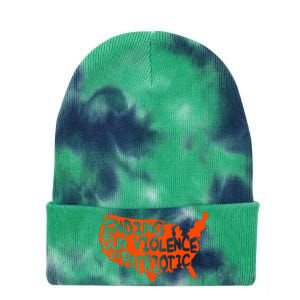 Peace Ending Gun Violence is Patriotic Awareness Day Tie Dye 12in Knit Beanie