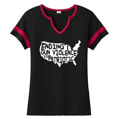 Peace Ending Gun Violence Is Patriotic Awareness Day Ladies Halftime Notch Neck Tee