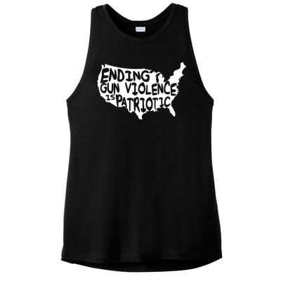 Peace Ending Gun Violence Is Patriotic Awareness Day Ladies PosiCharge Tri-Blend Wicking Tank