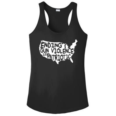 Peace Ending Gun Violence Is Patriotic Awareness Day Ladies PosiCharge Competitor Racerback Tank