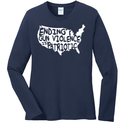 Peace Ending Gun Violence Is Patriotic Awareness Day Ladies Long Sleeve Shirt