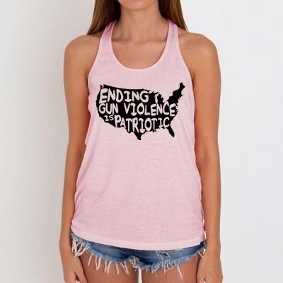 Peace Ending Gun Violence Is Patriotic Awareness Day Women's Knotted Racerback Tank