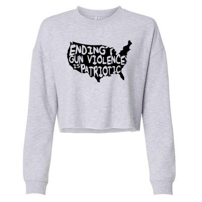 Peace Ending Gun Violence Is Patriotic Awareness Day Cropped Pullover Crew