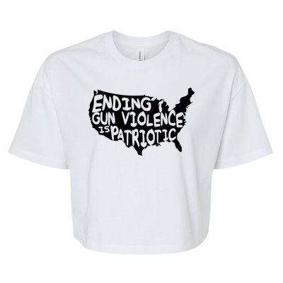 Peace Ending Gun Violence Is Patriotic Awareness Day Bella+Canvas Jersey Crop Tee