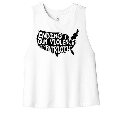 Peace Ending Gun Violence Is Patriotic Awareness Day Women's Racerback Cropped Tank