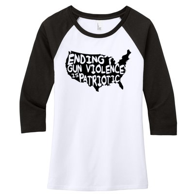 Peace Ending Gun Violence Is Patriotic Awareness Day Women's Tri-Blend 3/4-Sleeve Raglan Shirt