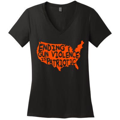 Peace Ending Gun Violence Is Patriotic Awareness Day Women's V-Neck T-Shirt