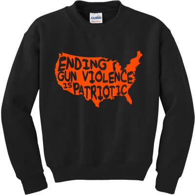 Peace Ending Gun Violence Is Patriotic Awareness Day Kids Sweatshirt